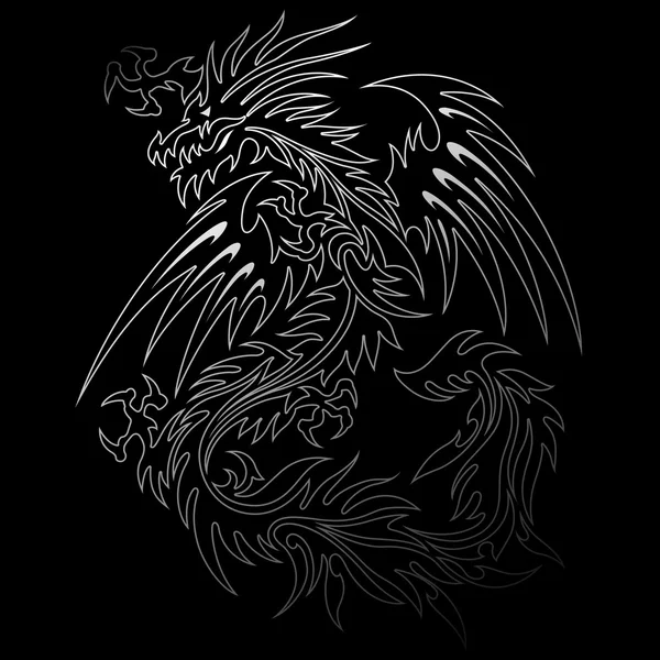 Dragon illustration art — Stock Vector