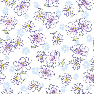Çiçek illüstrasyon deseni