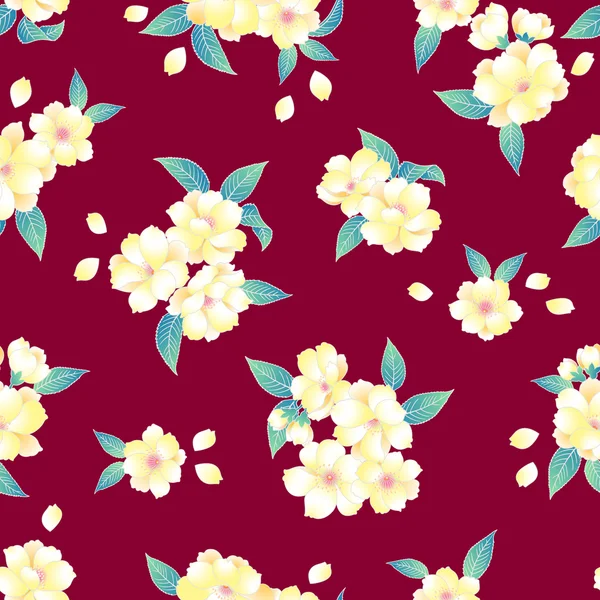 일본 스타일 꽃 패턴 — 스톡 벡터