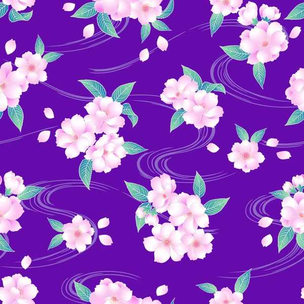 Style japonais motif de fleur de cerisier — Image vectorielle