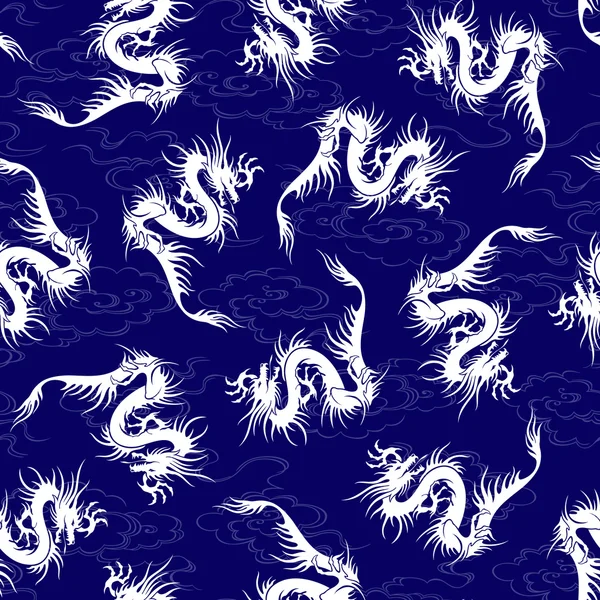 Dragon illustratie patroon — Stockvector