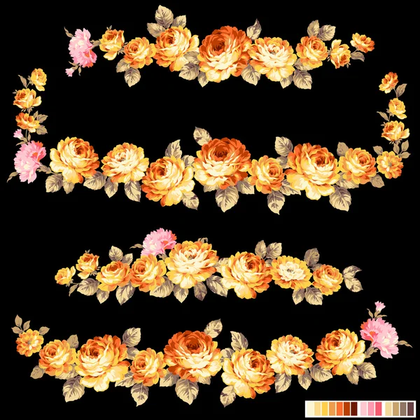 Rose flower decoration illustration, — Stock Vector