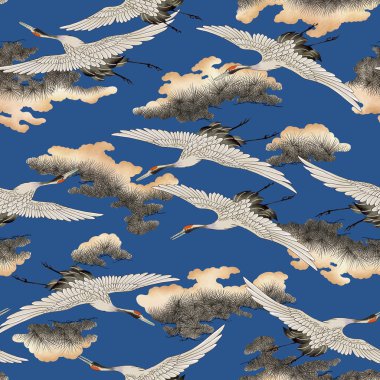 Japon tarzı vinç desen