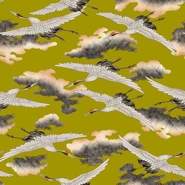 Japon tarzı vinç desen