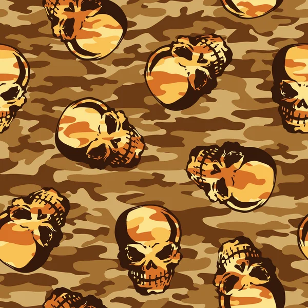 Schedel camouflage patroon, — Stockvector