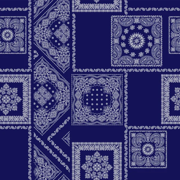 Hermoso Diseño Ornamento Bandana Patrón Sin Costuras — Archivo Imágenes Vectoriales