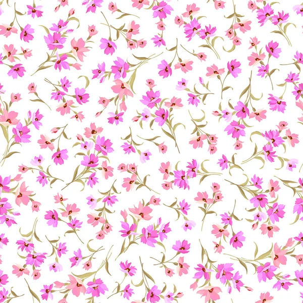 シームレスで美しい花のイラストパターン — ストックベクタ
