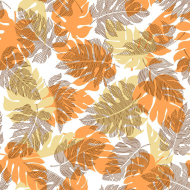 Güzel tropikal bitkilerin kusursuz deseni,