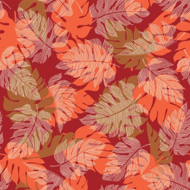Güzel tropikal bitkilerin kusursuz deseni,