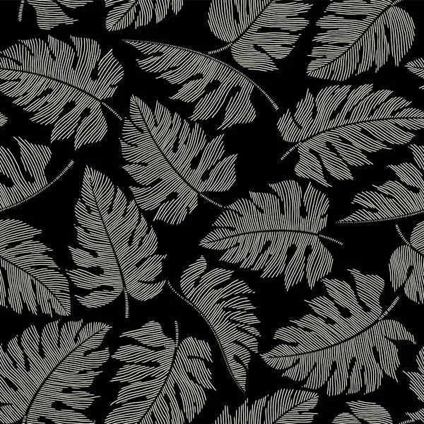 Patrón Sin Costuras Hermosas Plantas Tropicales — Archivo Imágenes Vectoriales