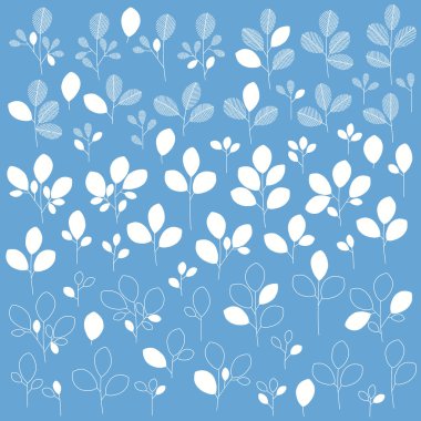 Soyut yaprak illüstrasyon materyal koleksiyonu,