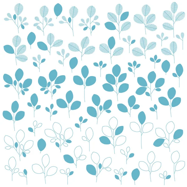 Soyut yaprak illüstrasyon materyal koleksiyonu,