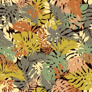 Güzel tropikal bitkilerin kusursuz deseni,