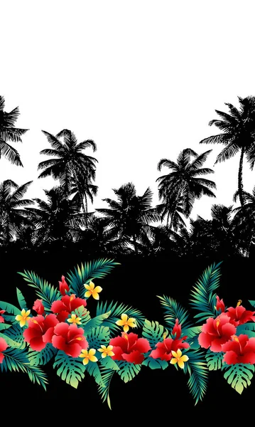 Coleção Material Ilustração Vetor Flor Tropical Fiz Uma Ilustração Fundo — Vetor de Stock