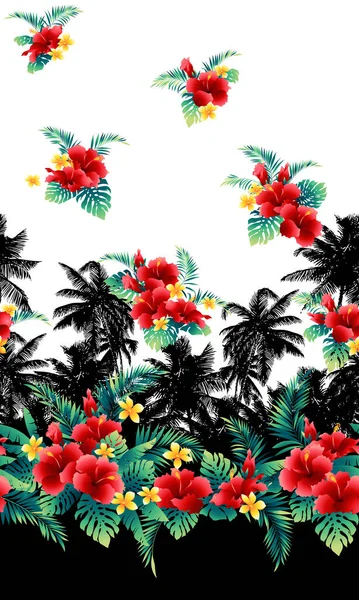 Coleção Material Ilustração Vetor Flor Tropical Fiz Uma Ilustração Fundo — Vetor de Stock