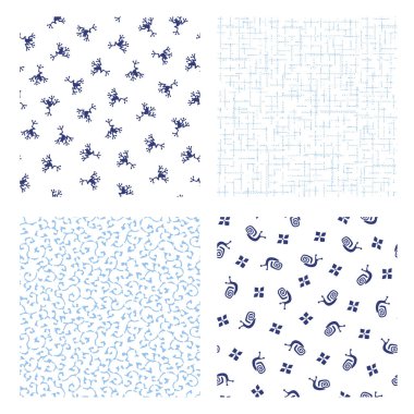 Japon kurbağası ve kokleasının kusursuz deseni, bir kurbağa ve kokleanın soyut çizimi.,