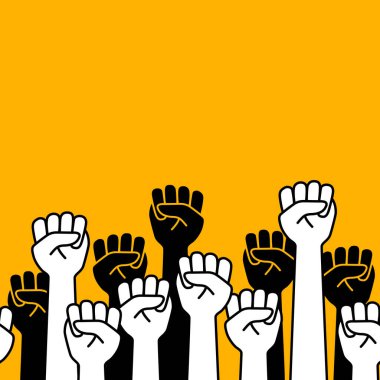 Basit bir yumruğun kusursuz çizimi, sıkılmış bir yumruğun basit bir ifadesi.,