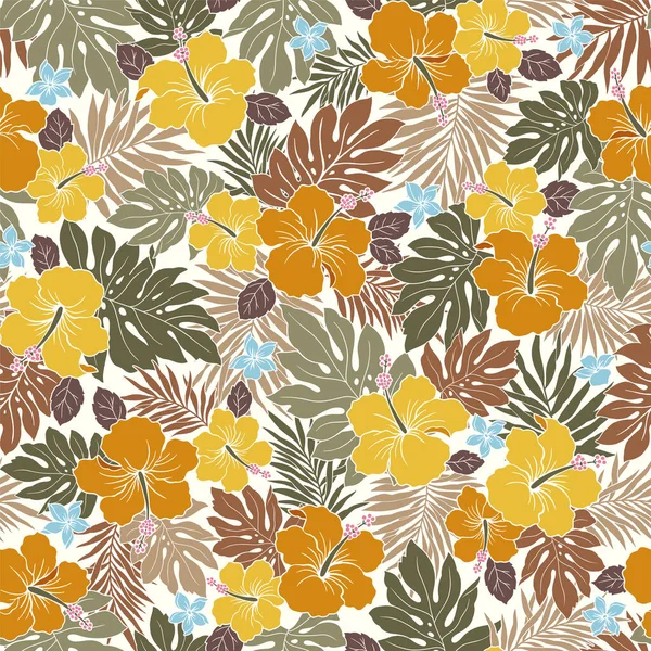 Belle Fleur Tropicale Motif Végétal Sans Couture Fait Motif Sans — Image vectorielle