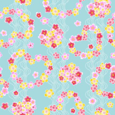 Japon kiraz çiçeğinin kusursuz deseni.,