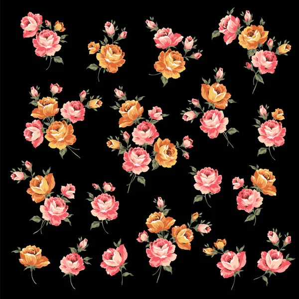 Schöne Rose Illustration Materialsammlung — Stockvektor