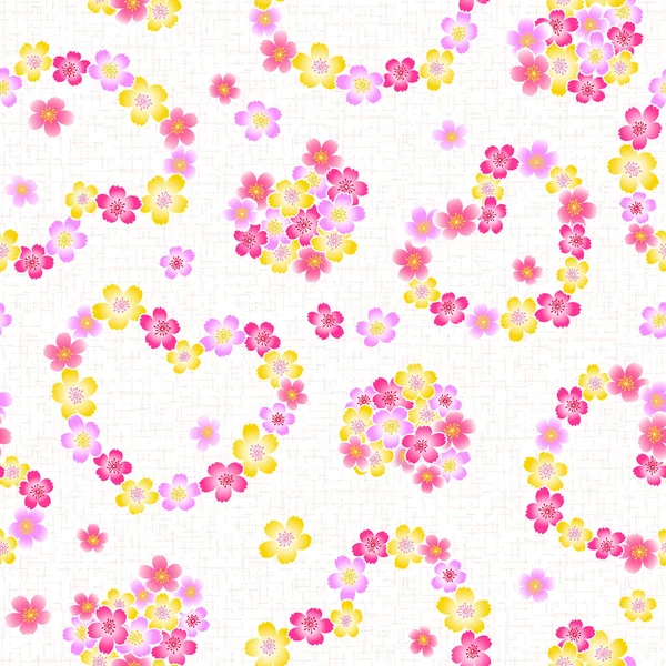 日本の桜の花束のシームレスなパターン — ストックベクタ