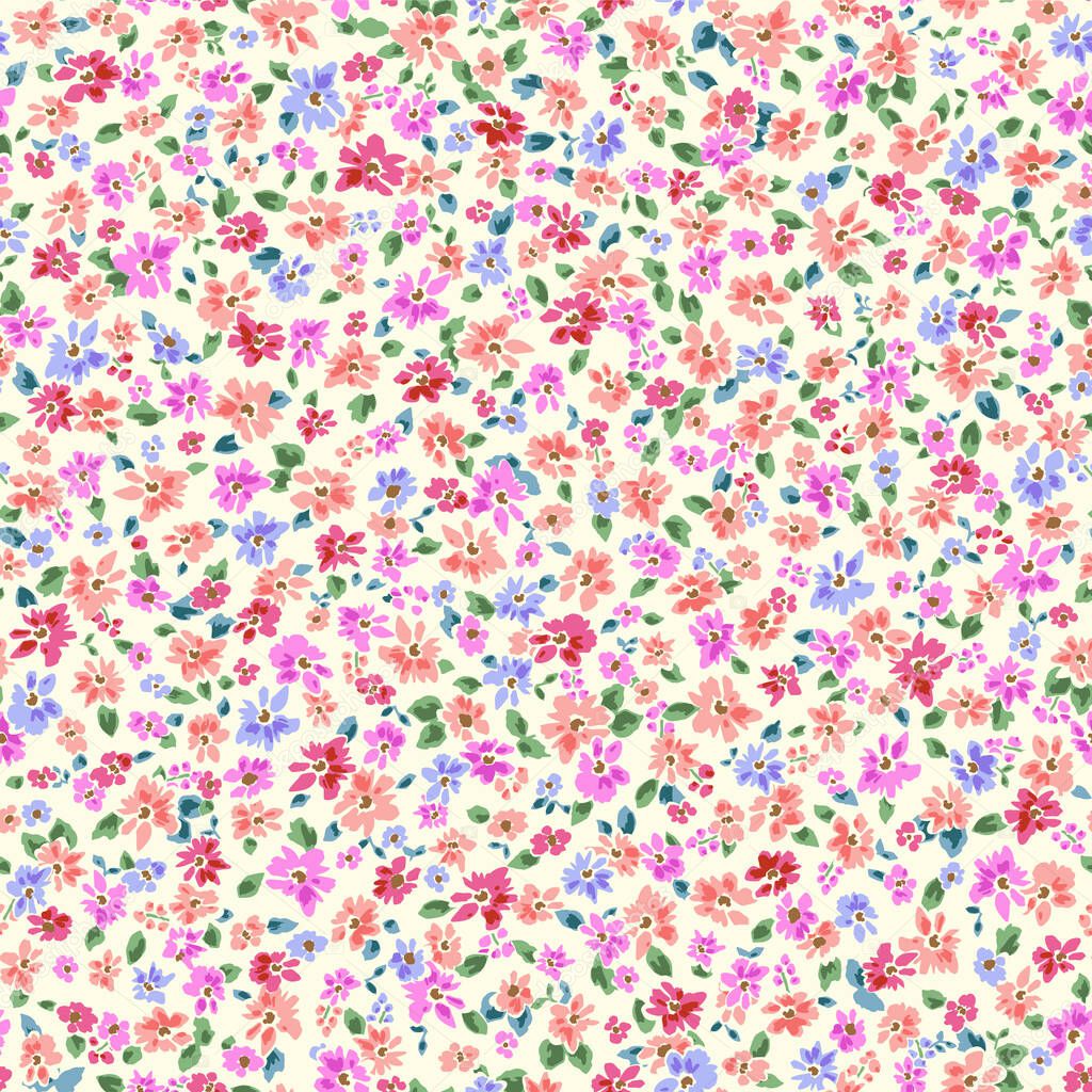 Seamless and liberty style cute floral pattern