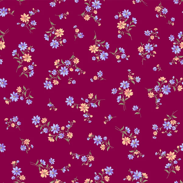 Безшовний Красивий Візерунок Квітки Красиві Квіти Намальовані Вектором — стоковий вектор