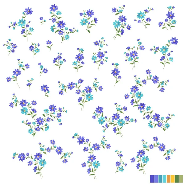 Vacker Blomma Illustration Material Samling Gjorde Jag Vacker Blomma Med — Stock vektor