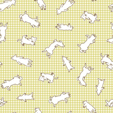 Şirin köpek çizimleriyle kusursuz desen.,