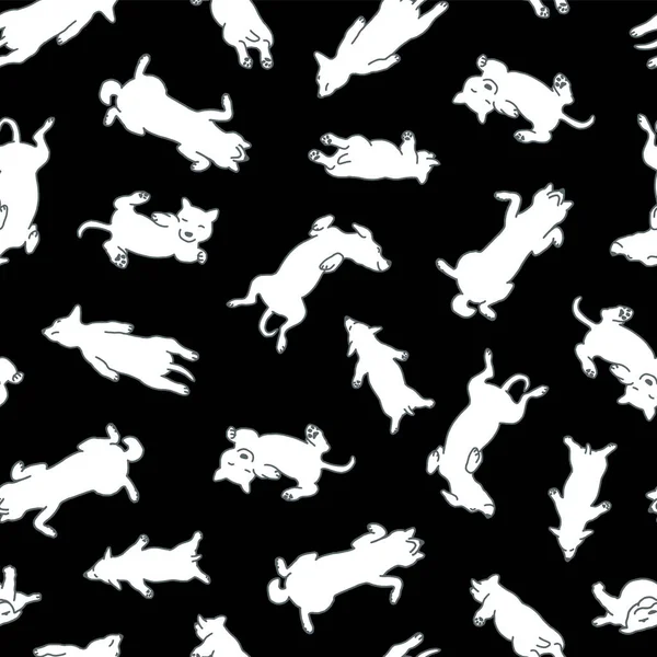 Бесшовный Рисунок Милыми Собачьими Иллюстрациями — стоковый вектор