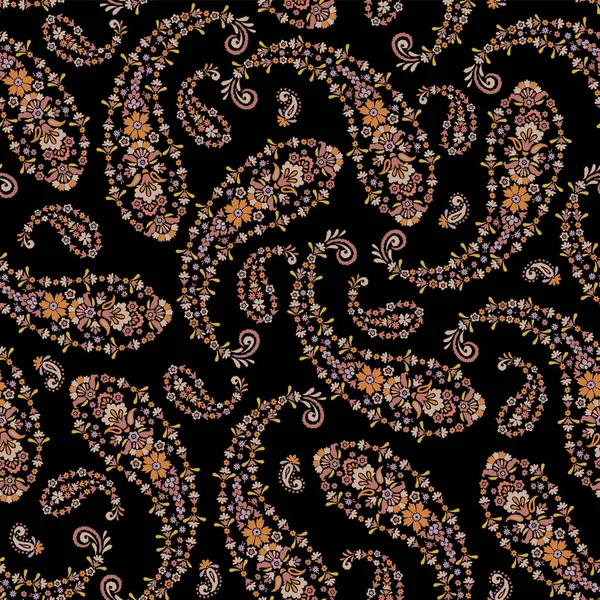 Nahtloses Muster Aus Paisley Material — Stockvektor