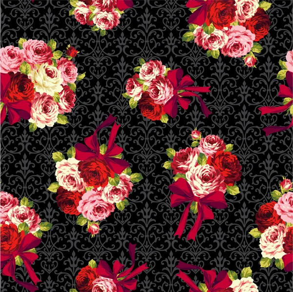 Motif rose et ruban , — Image vectorielle