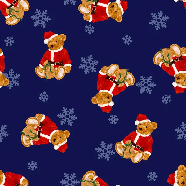 Santa bear pattern — Stock Photo, Image