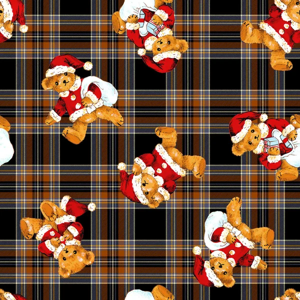 Santa bear pattern — Stock Photo, Image