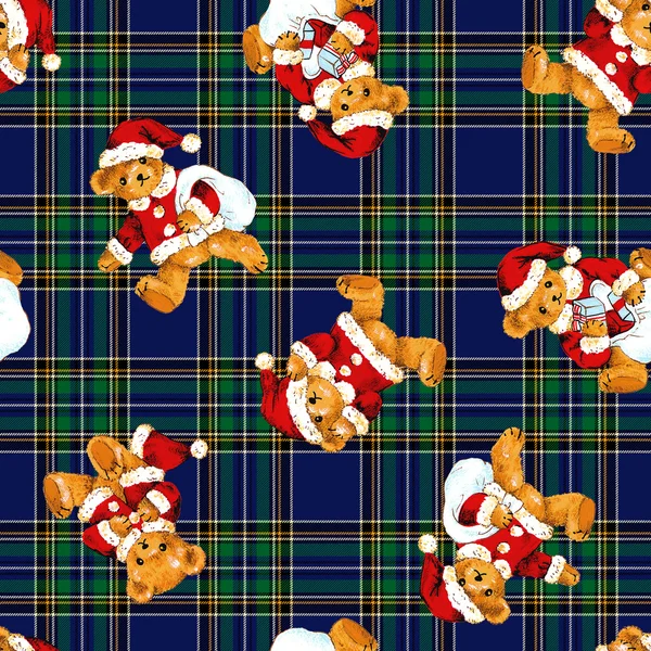 산타 곰 패턴 — 스톡 사진