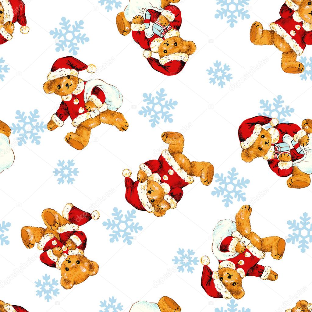 Santa bear pattern