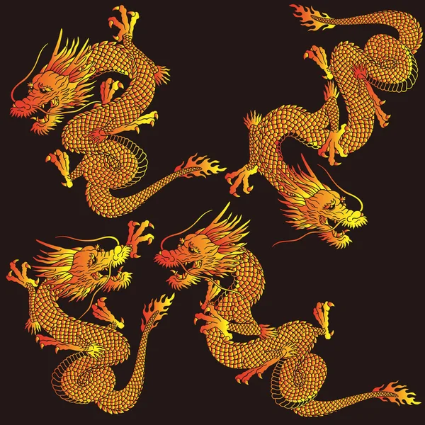 Dragón japonés — Vector de stock