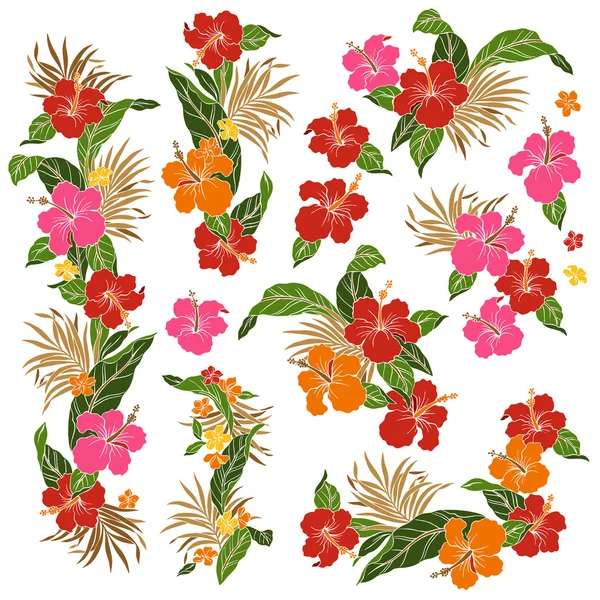 Patroon van hibiscus — Stockvector