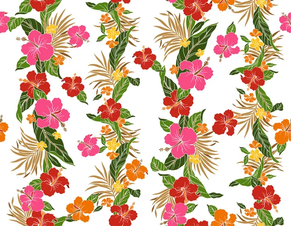 Pattern of Hibiscus — Stock Vector