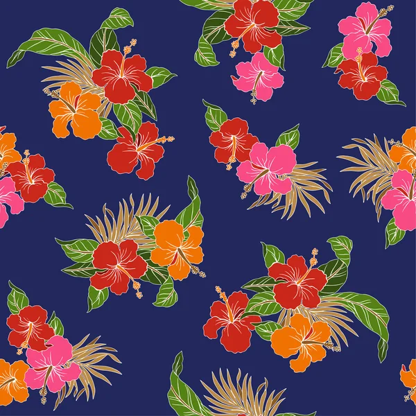 Patrón de Hibiscus — Archivo Imágenes Vectoriales