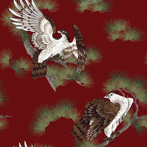 Japanese painting hawk — Stock Photo, Image