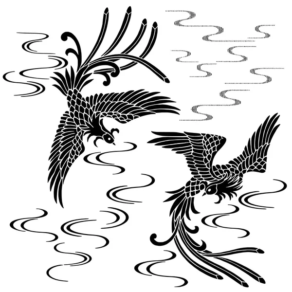 Orientaliska phoenix — Stock vektor