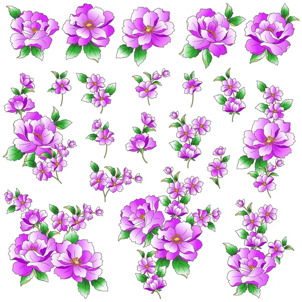 花の図オブジェクト — ストックベクタ