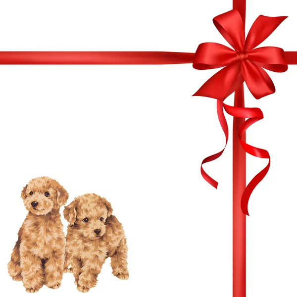 Illustration of dog and ribbon — Stock Photo, Image