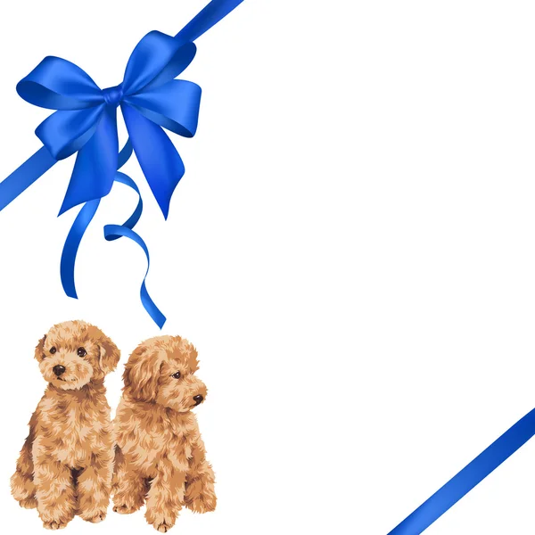 Illustration of dog and ribbon — Stock Photo, Image