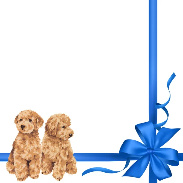 Illustration of dog and ribbon — Stock Photo, Image