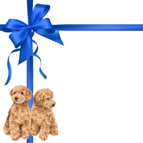 Illustration of dog and ribbon — Stock Photo, Image