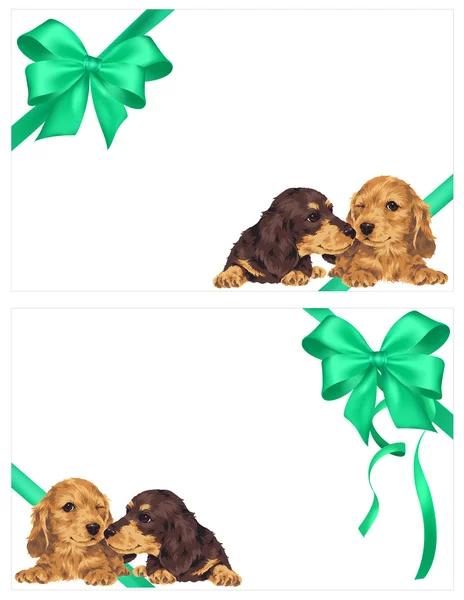 Illustration of dog and ribbon — Stock Photo, Image