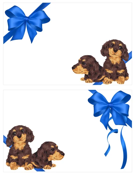 Illustration of dog and ribbon — Stock Photo, Image