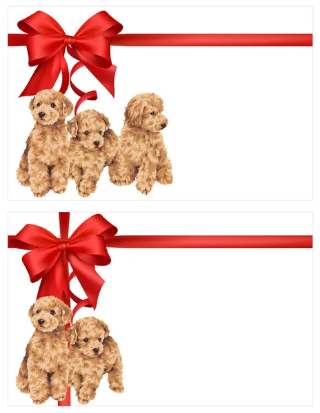 Illustration of dog and ribbon — Stock Photo, Image